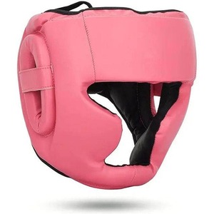 Personalized Custom Made Pink Color <b>Head</b> Guard High Quality Made By 100 % Genuine Leather For Kick Boxing <b>Training</b> And Fighting - Product Image 4