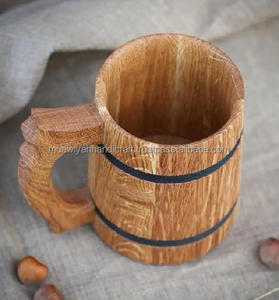 100% tasse de bière en bois de pin de qualité supérieure tasse en bois naturel tasse de bière d'eau en bois - Product Image 3
