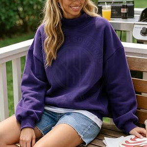 Sweat-shirt pour femme avec logo personnalisé, confectionné avec des coutures de qualité supérieure pour un style au quotidien, sweat-shirts à col montant pour femme - Product Image 4