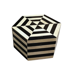 Premium Handmade Modern Hexagonal Bone Inlay Box Jewelry Storage & Living Room Decorative Home Organizer - Product Image 4