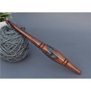 Juego de Ganchillos de Resina y Madera Estilo Vintage, Estético, Hecho a Mano, Accesorios para Tejer para Entusiastas del Crochet - Product Image 3