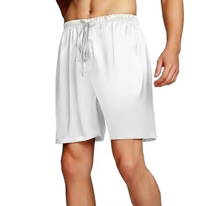 กางเกงขาสั้นผู้ชายแบบสั่งทำ กางเกงออกกำลังกายวิ่งสำหรับผู้ชาย กางเกงขาสั้นผ้าซาตินสีขาว เนื้อผ้าเรียบลื่น สวมใส่สบาย กางเกงขาสั้นผ้าซาตินนุ่มสำหรับผู้ชาย - Product Image 2