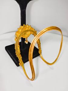 Collier ras-de-cou en or massif 22 carats, bijoux de temple Lakshmi, or jaune véritable, bijoux traditionnels de mariage sud-indiens pour femmes - Product Image 3