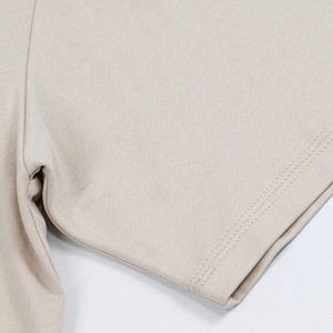 Camiseta de cuello redondo con hombros caídos, 270g, de alta calidad, con logotipo personalizado bordado, precio de fábrica de Bangladesh y China. - Product Image 3