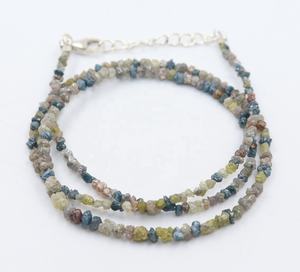 Excelente Collar Minimalista con Cuentas Multifacéticas Sin Cortar de 3 mm y 16 Pulgadas, Cuentas Multidiamante - Product Image 3