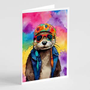 Lunatique A7 Taille 5x7 Nouveau Hippie Animal Loutre Cartes Vierge Pack de 8 avec Enveloppes Cartes de Voeux - Product Image 1