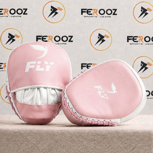 Gants d'entraînement de boxe en cuir de vachette véritable rose et blanc pour la gym, les pads d'entraînement en vol et les focus mitts sur mesure OEM - Product Image 4