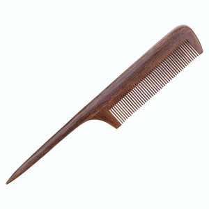 Peigne à queue de rat en bois de santal vert antistatique à dents fines pour démêler et sectionner les cheveux - Product Image 3