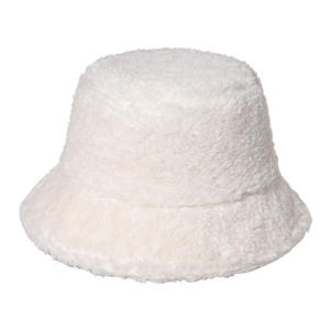 Sherpa Unisex Plush <b>Warm</b> Bucket <b>Hat</b> with Fashionable Embroidery Winter Wool Sheep Brim for Cycling Fishing Adult Sports - Product Image 1
