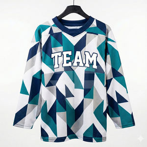 เสื้อฮอกกี้พิมพ์ลายแบบซับลิเมชั่น ผ้าตาข่ายระบายความชื้นประสิทธิภาพสูง สำหรับผู้ใหญ่ทุกเพศทุกวัย ไซส์พลัส เสื้อฮอกกี้น้ำแข็ง - Product Image 1