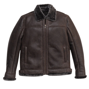 <b>Men</b>’s Espresso Brown Color <b>Shearling</b> Leather <b>Jacket</b> Genuine Sheepskin Winter Coat - Product Image 2