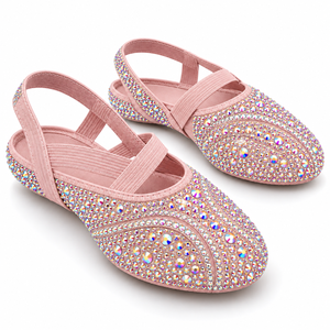 Chaussures de danse OEM en strass pour femmes, ballerines souples scintillantes en cristal pour la scène et la pratique de la danse - Product Image 4