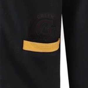 Brotherhood Sigma Black Yellow <b>Cardigan</b> Cotton Fleece Knitted V-neck <b>Long</b> Sleeve Greek Embroidery Logo Collage Men's Sweaters - Product Image 4