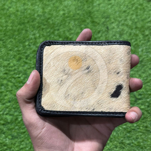 Wholesale Premium Cowhide Fur <b>Wallet</b> Handmade Mens Leather Card <b>Holder</b> With Natural Rustic Hair Finish - Product Image 1