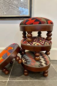 Luxury Wooden Ottoman Foot Stool with Soft <b>Cushion</b> Upholstered Seat Modern Home Furniture Footrest <b>Bench</b> - Product Image 3