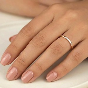 DEF Color VS VVS Clarity IGI Certified 10K 14K 18K Solid Gold Round Lab Grown Diamond Wedding Band Five Stone Band <b>Proposal</b> <b>Ring</b> - Product Image 2