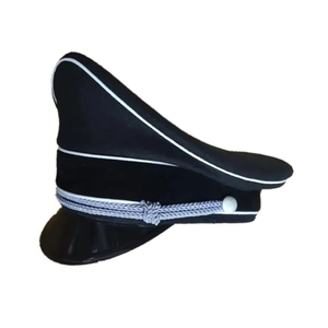 หมวกแก๊ปทรงสูงสีดำ/ขาว คุณภาพสูง ขนาดสั่งทำได้ ผ้าขนสัตว์ ผ้าแคนวาส ปักตราสัญลักษณ์  สำหรับทุกเพศ เหมาะสำหรับงานทางการ ใช้ได้ทุกวัน และกิจกรรมกลางแจ้ง สำหรับผู้ใหญ่ - Product Image 5