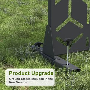 Set esagonale rombo schermo per Privacy esterno zincato nero 72 \ "H X 47 \" W steccato decorativo divisorio indipendente per Patio - Product Image 6