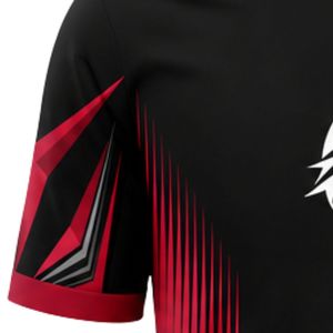 เสื้อฟุตบอลแขนสั้นสีดำและสีแดง ทรงพอดีตัว แห้งเร็ว เหมาะสำหรับการฝึกซ้อมและวันแข่งขัน - Product Image 6