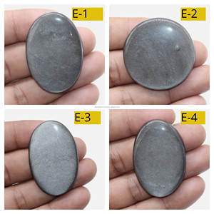 Cabujón hecho a mano de obsidiana de plata lisa, forma de mezcla, piedra preciosa suelta, piedra Natural, certificado por terceros, Sin tratamientos, venta al por mayor - Product Image 2