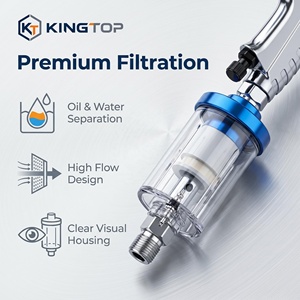 AF-02 Mini Air Spray Gun Water Oil Separator Filter, High-Performance Pneumatic Tail Gas Line Inline Moisture Trap with Clear Ho - Product Image 2