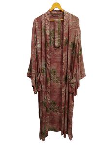 ชุดคลุมกิโมโนผ้าไหมซารีวินเทจแบบแพทช์เวิร์ค ชุดคลุมบิกินี่ ชุดนอน ชุดคลุมยาว ทำด้วยมือจากผ้าไหมซารีอินเดียรีไซเคิลวินเทจ - Product Image 5