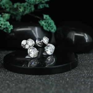 Pendientes de Plata de Ley 925 de Lujo con Doble Piedra para Mujer, Joyería para Bodas y Fiestas - Product Image 4