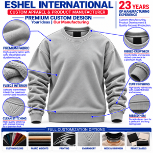 Fabricante de Sudaderas de Felpa de Algodón Pima que Ofrece Diseño de Marca Privada, Personalización de Marca y Producción de Ropa al por Mayor OEM - Product Image 1