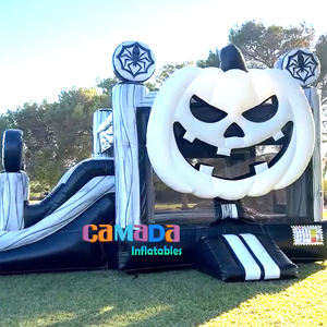 Maison gonflable de rebond de thème de citrouille d'halloween de prix usine avec le château plein d'entrain de glissière avec la glissière gonflable pour des <span class=keywords><strong>vacances</strong></span> - Product Image 1
