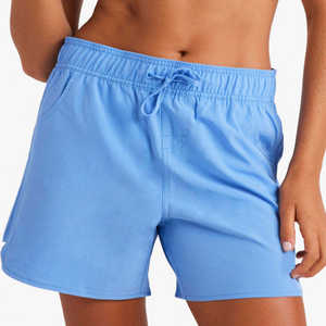 Shorts Casuales de Verano para Mujer, Color Azul Cielo, Cintura Media Elástica, Transpirables, Ligeros, Corte Regular - Product Image 1