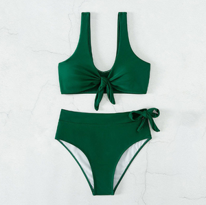 Trendy New Arrival Women's High Quality Two Piece Halter Neck V-<b>String</b> Print <b>Bikini</b> <b>Set</b> Eco-Friendly Spandex/Polyester Beachwear - Product Image 1