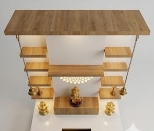 Modern Look Teak Wooden Temple Home Brown Look Modern Designer Handmade <b>Mandir</b> Customized Size Personalized Color India USA - Product Image 4