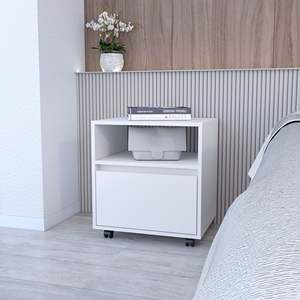 <b>White</b> 1-Drawer <b>Nightstand</b> - Product Image 1