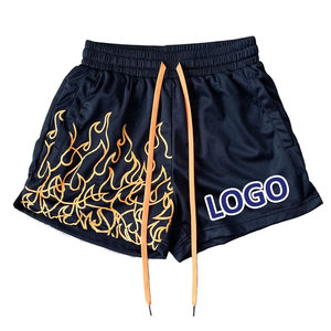Shorts décontractés pour hommes en maille personnalisée, taille élastique, 100% polyester, séchage rapide pour les sports d'été, course à pied, DDP - Product Image 1