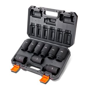 Set di chiavi a bussola a impatto da 1/2 pollice, 9 pezzi, metriche profonde con indicatore di misura, 29-38mm, a 6 punte, in acciaio legato Cr-Mo per riparazioni auto - Product Image 2
