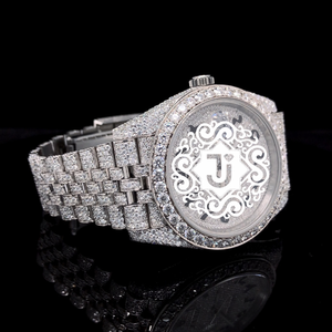 Montre en Moissanite Diamantée Entièrement Blanche de Qualité Export, Style Moderne, Idéale pour le Travail, les Fêtes et les Cadeaux, Disponible au Meilleur Prix - Product Image 1