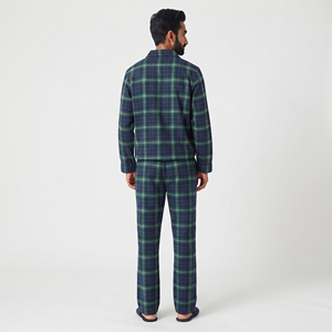 Men's Winter Flannel <b>NIght</b> Suit Men Drawstring Waist ButtOn Up Breathable Casual 100% Cotton Home Wear <b>Night</b> Suit Pajama Set - Product Image 6