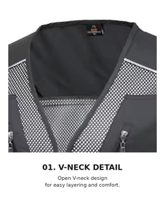 Lightweight Polyester High-Visibility Leisure <b>Utility</b> <b>Vest</b> for Men | MARK MK-264 OEM/ODM Korean Brand - Product Image 3