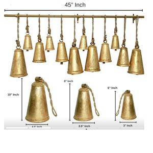 Campana de Metal Chapada en Oro Hecha a Mano, Adorno Navideño Antiguo - Product Image 2