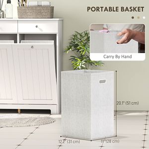 Mobiletto Portabiancheria Moderno Bianco Ecologico con 2 Cesti Ribaltabili e 2 Cassetti per Bagno o Cucina - Product Image 5
