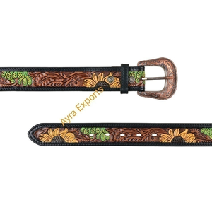 Decorative Western Cowboy Leather <b>Belt</b> Fashion Styling Costumes Events At Low Price By Supplier Leather <b>Belt</b> - Product Image 1