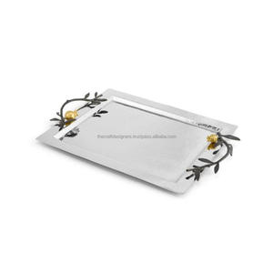 Bandeja de Servicio Metálica Multiusos de Aluminio, Bandejas Decorativas de Grado Alimenticio, Ecológicas y Aptas para Lavavajillas - Product Image 2
