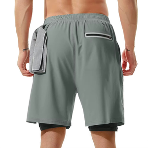 Shorts de sport pour hommes 2 en 1 à taille élastique et séchage rapide, marque privée, fabricant - Product Image 3