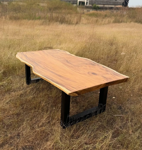 Hot New Industrial Design Acacia Wood Top Metal Cast Iron Legs Coffee Tables Height Adjustable for Living Room and Bed Room Use - Product Image 3