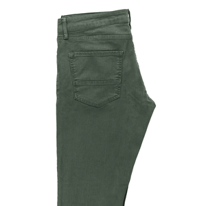 Pantalones Chinos de Hombre de Alta Calidad, Mezcla de Algodón y Elastano, Tela Oxford, Corte Recto, Estilo Casual Elegante, Efecto Arrugado, Cintura Alta, Cierre de Botones - Product Image 1