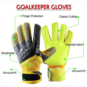 Gants de gardien de but de football à doigts entiers pour perfectionnistes, orange et noir, en cuir PU, fermeture auto-agrippante, antidérapants, respirants, ajustables - Product Image 6