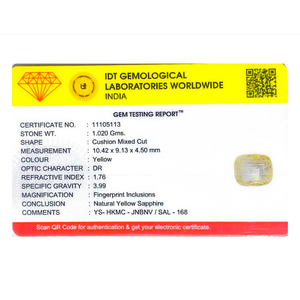 Loose Oval Cut Yellow Sapphire 5.1 Carat Gemstone for Fine Jewelry - Product Image 4