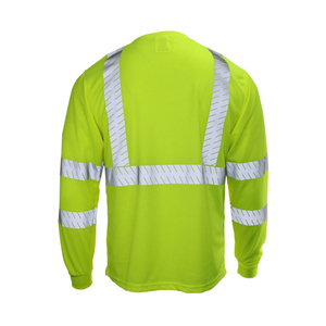 Camiseta de Seguridad Reflectante de Alta Visibilidad al por Mayor, Manga Larga, Fluorescente, para Trabajo de Construcción, Transpirable, con Malla, EPP - Product Image 3