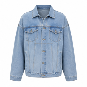 Chaqueta vaquera de hombre 3XL talla grande, de algodón lavado, estilo casual, streetwear, tipo camionero, venta al por mayor, logotipo personalizado, OEM, ODM, a granel - Product Image 1