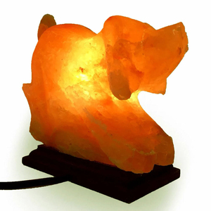 Lampe de sel de l'Himalaya sculptée à la main, écologique, en forme d'animal, couleur naturelle, design chien, lampe de bureau, pierre naturelle du Pakistan - Product Image 2
